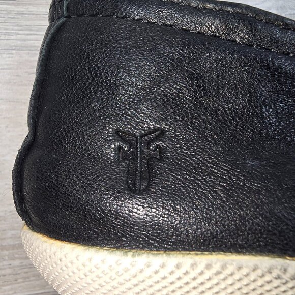 Frye Womens Black Leather Flats Loafers Shoes Sz 7M Slip On Casual Moccasin - Picture 8 of 11